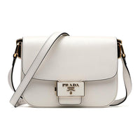 PRADA Cow Leather Shoulder Bag Crossbody Bag Women's White