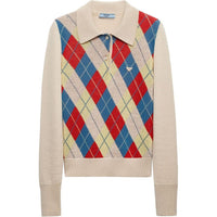 PRADA Logo Plaque Knitted Polo Shirt