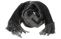 SAINT LAURENT Logo intarsia Fringed Scarf
