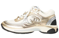 CHANEL Wear-Resistant Low-Top Casual Shoes Men's White Gold