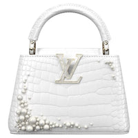 LOUIS VUITTON Crocodile Leather Shoulder Bag Crossbody Bag Handbag Mini Women's Silver White