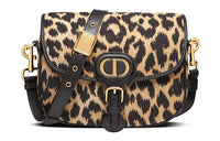 DIOR Bobby Canvas With Leather Shoulder Bag Crossbody Bag Medium Size Women's Brown