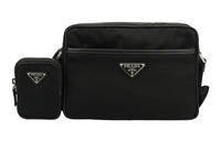 PRADA Saffiano Leather Nylon Briefcases Men's Black