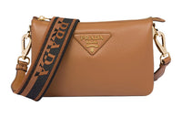 PRADA Leather Crossbody Bag Shoulder Bag Women's Brown