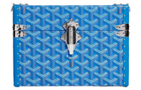 GOYARD Cassette Canvas With Leather Trim TRUNK Hard Case With Crossbody Bag Unisex Blue