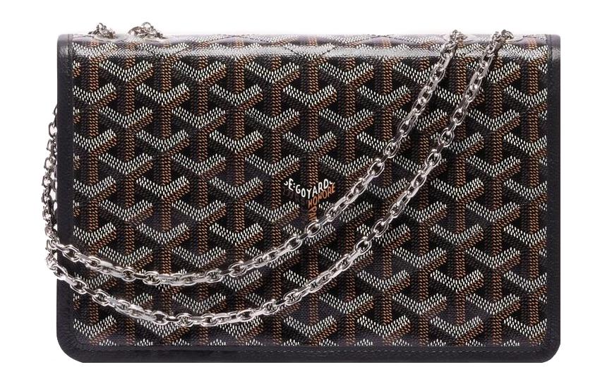 GOYARD Alexandre III Canvas With Leather Shoulder Bag Crossbody Bag Women's Black