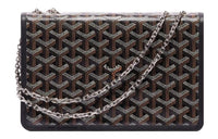 GOYARD Alexandre III Canvas With Leather Shoulder Bag Crossbody Bag Women's Black