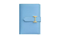 HERMES Bearn Epsom Leather Wallet Women's Sky Blue/Jade Green