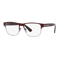 PRADA Metal Browline Eyeglass Frames Unisex Red