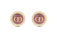 DIOR Stud Earrings Women's Pink/Gold