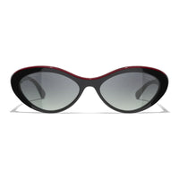CHANEL Acetate Acetate Oval Sunglasses Unisex Black