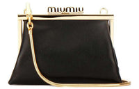 MIU MIU Leather Shoulder Bag Women's Black