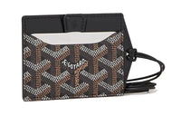 GOYARD Canvas With Calfskin Card Holder Unisex Black