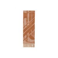 HERMES Knit Scarves Unisex Camel
