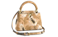 LOUIS VUITTON Capucines Python Skin Capy Sine Handbag Women's Gold