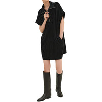 HERMES Short-Sleeved Dresses Women's Black