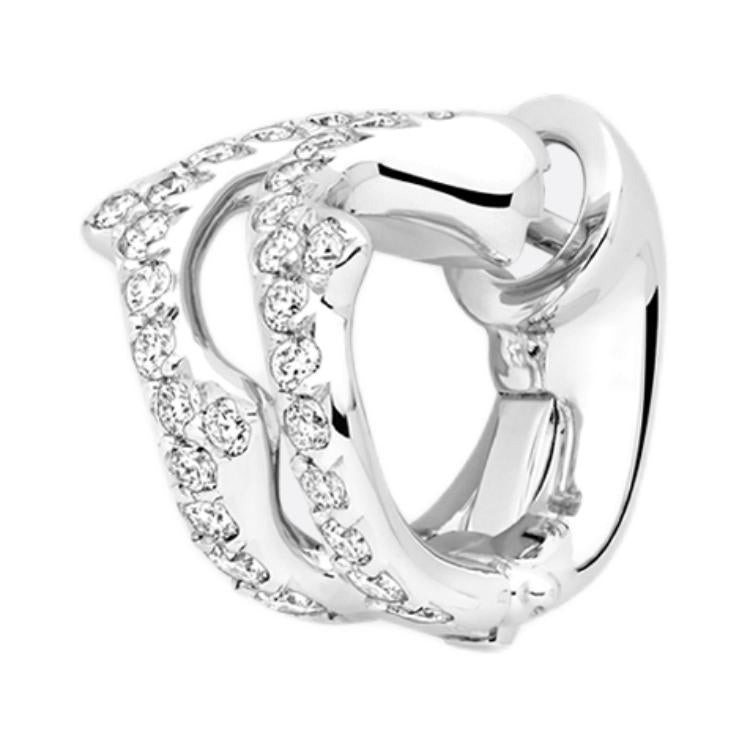 DIOR 18K White Gold Clip-On Earrings Women's Silver