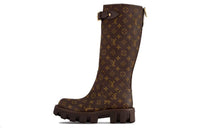 LOUIS VUITTON Knee-high Boots Men's Dark Brown