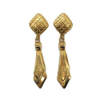 CHANEL Pre-Owned 1986-1988 Rhombus Dangle Clip-on Earrings