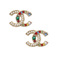 CHANEL Stud Earrings Women's Gold