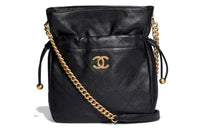 CHANEL Leather Bucket Bag Shoulder Bag Crossbody Bag Women's Black