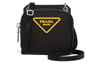 PRADA Saffiano Leather Trim Shoulder Bag, Crossbody Bag Men's Black