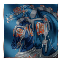 HERMES Cashmere Silk Scarves Unisex Blue