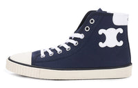 CELINE High Top Canvas Shoes Women's Marine Blue