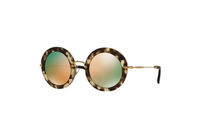 MIU MIU Metal Round Sunglasses Women's Tortoiseshell
