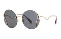 MIU MIU Round Sunglasses Women's Gold