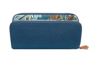HERMES Silk'In Silk Lining Long Epsom Calfskin Wallet Women's Blue/Multicolor