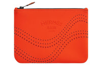 HERMES Polyamide Clutch Small Size Women's Orange