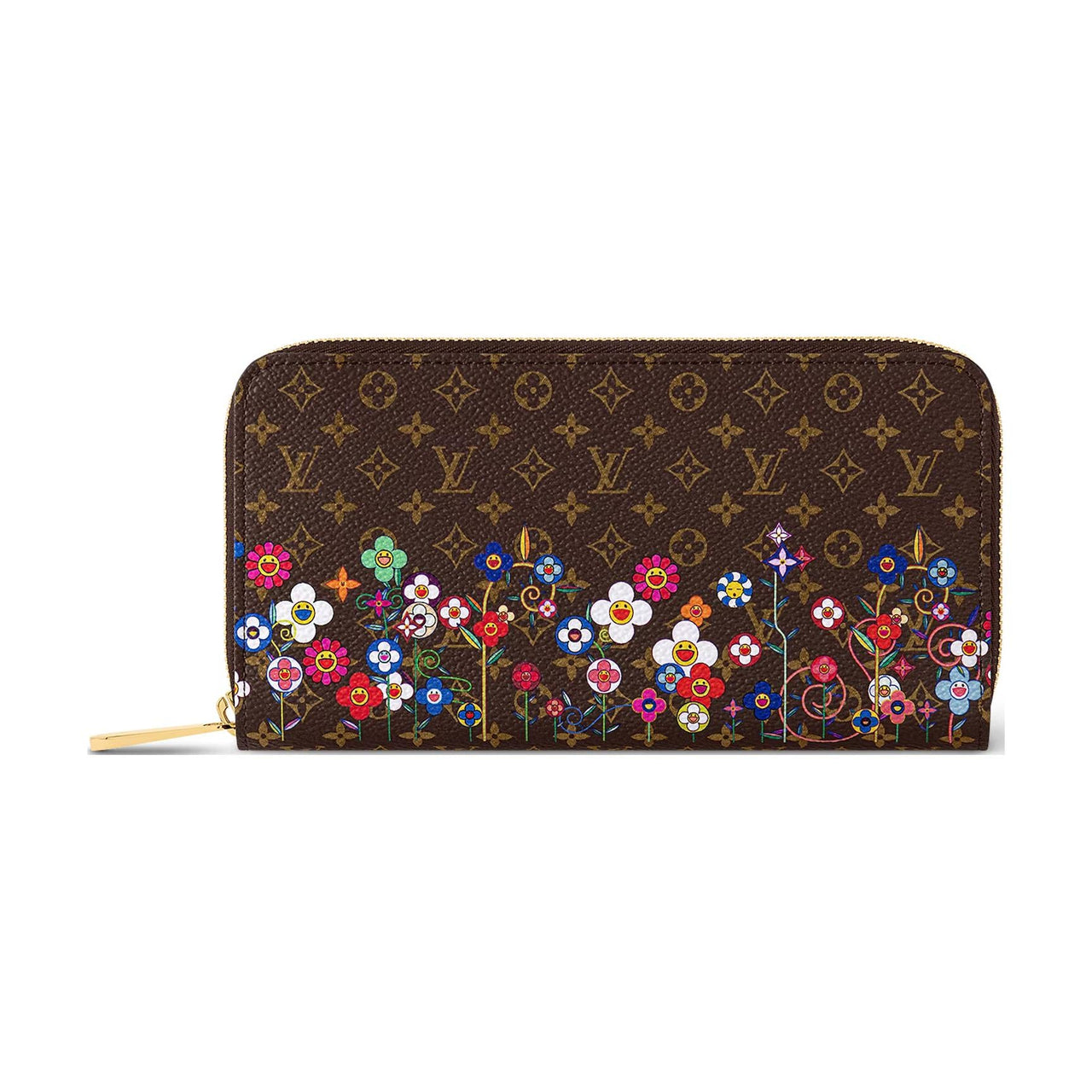 LOUIS VUITTON Takashi Murakami Collaboration Zippy Monogram Coated Canvas Wallet Women's Brown