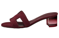 HERMES Oasis Abrasion-Resistant Slide Slippers Women's Deep Red