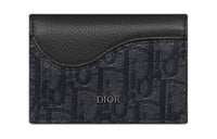 DIOR Grained Calfskin Business Card Holder Men's Black