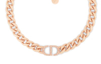 DIOR Metal, Crystal Necklaces Women's Rose Gold