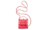 CHANEL Calfskin Shoulder Bag Crossbody Bag Women's Red