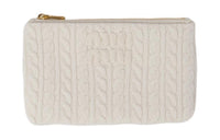 MIU MIU Fabric Coin Purse Wallet Women's White