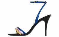 SAINT LAURENT Manhattan Strap Sandals Women's Black Blue