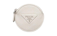 PRADA Leather Coin Purse Women's White