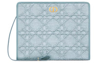 DIOR 30 Montaigne Raffia Clutch Women's Sky Blue