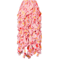 LOUIS VUITTON 1AFUR7 Carnation Print Ruffle Skirt