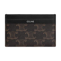 CELINE CANVAS TRIOMPHE Canvas Card Holder Medium Size Men's Black & Brown