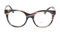 CHANEL Acetate Round Eyeglass Frames Women's Brown