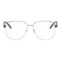 SAINT LAURENT Acetate Metal Square Eyeglass Frames Women's Silver