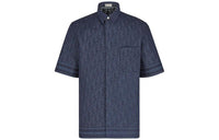 DIOR Quarterly New Products Shirts Men Dark Blue
