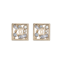 CHANEL Stud Earrings Women's Gold