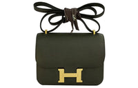 HERMES Constance Epsom Leather Shoulder Bag Crossbody Bag Mini Women's C6 Vert De Gris Gray Green