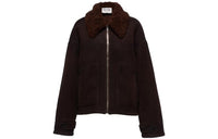 MIU MIU FW22 Leather Jacket Women's Burgundy