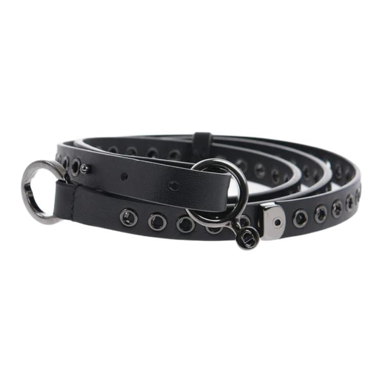 DIOR Metal Calfskin Leather Leather Belts Unisex Black Width 1.5CM